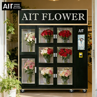 Distributeur automatique de fleurs avec écran tactile de 21,5 pouces, grande capacité, fonction de réfrigération par air, gestion basée sur le cloud