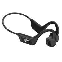 Harga Pabrik Earphone Nirkabel Konduksi Tulang Tahan Air Olahraga LED BT5.1 Headphone Peredam Kebisingan Mic Layar Digital LY1