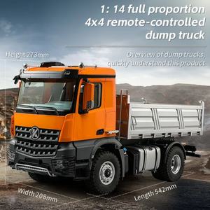 KABOLITE K5701 1/14 4x4 Heavy Duty <b>Remote</b> <b>Control</b> Dump RC Trialer <b>Truck</b> Construction Vehicle 4WD Alloy Metal LED Lights Sound - Product Image 4