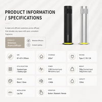 Diffuseur d'arômes électrique intelligent sans eau de grande capacité 120 ml pour la maison, purificateur d'air