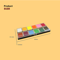 Palette de peinture pour le visage et le corps fluorescente UV à base d'eau, non toxique, 12 couleurs, effet néon, avec logo personnalisé, pour enfants, GP Professional
