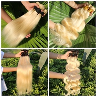 Grosir Warna Selaras Kutikula 613 Rambut Indian Perawan Mentah, Bundel Rambut Sampel Gratis dengan Penutup, 613 Vendor Rambut Tidak Diproses