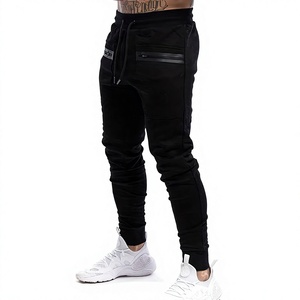 Men's Black Sweatpants Elastic Waist Drawstring Side Pockets Casual Joggers Breathable Knitted Heavyweight Wear Autumn Wear - Product Image 1
