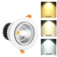 Spot encastré LED tricolore en aluminium de haute qualité, vente en gros d'usine, 3W 30W, plafonnier moderne pour salon et hôtel