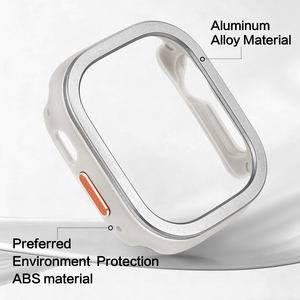 Carcasa Metálica para <span class=keywords><strong>Apple</strong></span> <span class=keywords><strong>Watch</strong></span> Ultra <span class=keywords><strong>3</strong></span>/2/1, Cubierta Protectora Resistente de Aleación de Aluminio + Parachoques Anti-Golpes de ABS para IWatch - Product Image 3
