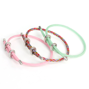 <span class=keywords><strong>Bracelet</strong></span> en <span class=keywords><strong>fil</strong></span> d'acier rigide 3D à faire soi-même, cordon coloré, <span class=keywords><strong>bracelet</strong></span> réglable avec breloques, boucle <span class=keywords><strong>argent</strong></span>ée, <span class=keywords><strong>bracelet</strong></span> en acier inoxydable étanche - Product Image 3