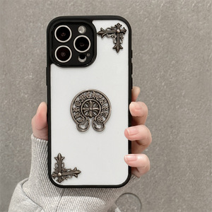Cover Trasparente per <span class=keywords><strong>iPhone</strong></span> 17 Air con Decorazione a Croce Cromata Fai-da-Te, Custodia Trendy per <span class=keywords><strong>iPhone</strong></span> 16 Pro Max e 15 Plus - Product Image 3