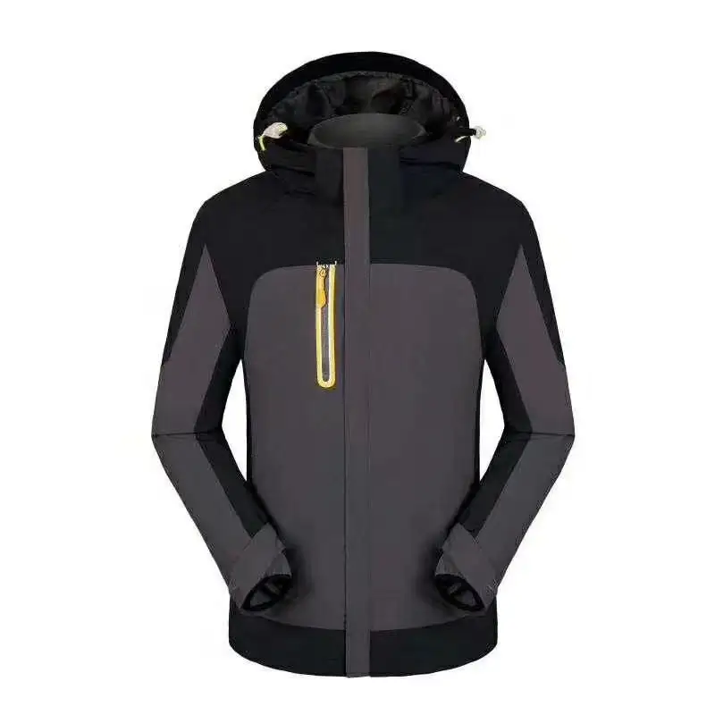 Erkek 3 in 1 Softshell ceket su geçirmez rüzgar açık kamp ceket ayrılabilir iç polar fermuar kapatma rahat kayak ceket