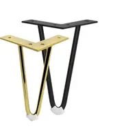 גובה באיכות סטנדרטי מזג זכוכית שולחן קפה עלה זהב פלדת מתכת סיכת ראש רגלי שולחן