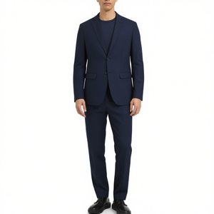 High Quality Double Breasted Men's <b>Blazer</b> Suit Plus Size Notched Collar Casual Wear Cotton Button Comfortable Jacket Pants - Product Image 1