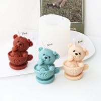 Moule en silicone pour bougie DIY, motif ours de dessin animé, éléphant, nouveau style, fait main, diffuseur d'aromathérapie, ornement en plâtre, plastique