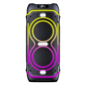 Alto-falante portátil elegante com Bluetooth, Microfone, TWS, FM, AUX, entrada de guitarra