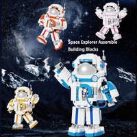 Bloques de Construcción de Astronauta, Adorno, Juguetes para Niños, Ensamblaje Educativo, Modelo de Tecnología de Moda, Plástico ABS, 1 kg, 10x4.5x12 cm