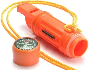 Silbato de Seguridad 5 en 1 de Plástico ABS para Supervivencia en Emergencias con Cordón, Brújula, Linterna, Lupa y Luz LED - Product Image 1