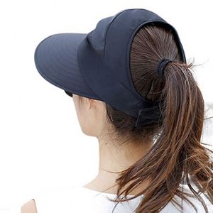 Foldable UV Sun Protection Cap <b>Ladies</b> Sun <b>Hat</b> Beach Visor <b>Hat</b> Women <b>Summer</b> Ponytail Cap - Product Image 4