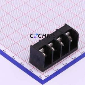 DBT50B-9.5-4P-BK-P Barrier Terminal Block Through hole Component (THT),P=9.5mm Connector Three Sides 9.5mm 1x4P Edge Pin - Product Image 1