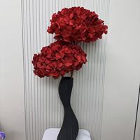 Pasokan Pabrik Bunga Hydrangea Mophead Awet, Hydrangea Daun Besar, Bunga Asli Tahan Lama untuk Rangkaian Bunga Kerajinan DIY