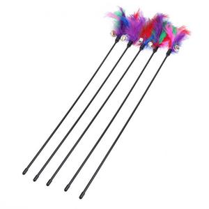 Kedi oyuncaklar evcil ürün 60CM Pet oyuncak komik kedi sopa küçük çan + karışık tüyler oynayan çubuk yavru - Product Image 6