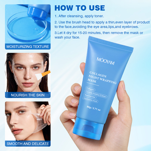 Mascarilla Facial Nocturna de Colágeno OEM de Marca Privada, Hidrata y Nutre, Diseño de Logotipo Personalizado, Venta al por Mayor, Mascarilla Facial Desprendible - Product Image 5