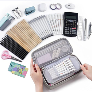 Wholesale AMZ Hot Large Pencil Case Big High Capacity Pencil Pouch Stationery <b>Pen</b> Bag Storage Holder <b>Box</b> for School & Office - Product Image 2