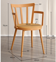 Chaise de salle à manger en plastique PP de style nordique italien moderne pour jardin extérieur, café, restaurant