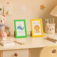 Cadre photo en PVC coloré pour enfants, couleurs vives, affichage mural ou sur table, cadre pour dessins d'enfants