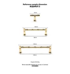 Poignée de meuble en alliage de zinc, motif nœud de bambou, plaqué or, pour cuisine, chambre, salon, quincaillerie de barre longue - Product Image 6