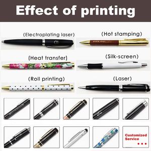 Promotion Luxury Ballpoint 2 in 1 Capacitive Metal Ball Aluminum Custom Logo Engraved Stylus <b>Pen</b> Rose <b>Gold</b> Gift - Product Image 2