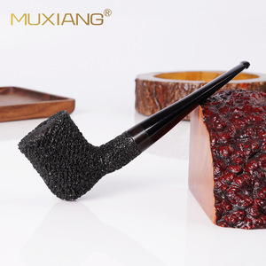 Muxiang Wooden Tobacco Pipe Bent Type Handcrafted Briar Wood Smoking Pipe With Acrylic Stem For Personal Gift - Product Image 1