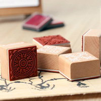 Lettres artisanales pour Journal Tampons en bois décorés à la main Tampon en caoutchouc pour bois