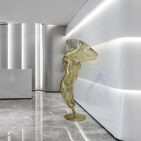 Dali – grand artisanat en métal abstrait en acier inoxydable, Design d'intérieur, décoration nordique, articles de décoration pour le hall de l'hôtel, bureau de vente