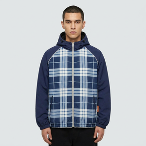 Chaqueta con capucha reversible para <span class=keywords><strong>hombre</strong></span> con logo personalizado, cortavientos informal a cuadros, forro polar Sherpa, abrigo cálido con <span class=keywords><strong>cremallera</strong></span> para exteriores - Product Image 3
