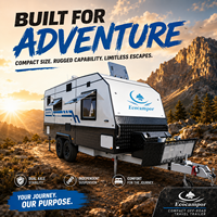 Caravane tout-terrain compacte moderne Kinlife avec auvent et évier pour usage extérieur – Remorque de voyage