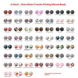 Cuentas Redondas de Silicona Sueltas con Estampado de Leopardo de 15 mm, para Fabricación de Joyería, Pulseras y Bolígrafos, Venta al por Mayor de Fábrica - Product Image 1
