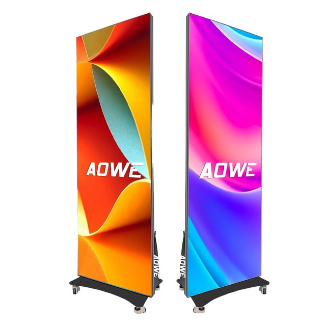 P1.25 P1.53 P1.86 P2 P2.5 Full-color High-definition LED Floor-standing Poster Portable Folding Screen Outdoor Use 500cd