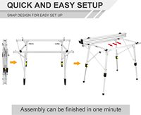 Woqi Table de Camping Portable avec pieds réglables Table pliante en aluminium avec sac de transport pour l'extérieur