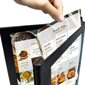 Menú de Restaurante con Iluminación LED, Cubierta de Cuero Sintético Negro, 3 Páginas, Fabricante - Product Image 4