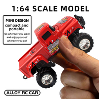 Coche RC Mini Portátil con Control por Voz Mejorado, Escala 1:64, Aleación, 2.4Ghz, Coche RC de Derrape Eléctrico, Camión de Metal Fundido a Presión con Control Remoto