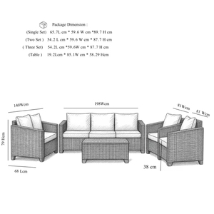 Luxury Durable Modular Round Curved Synthetic Rattan Sofa <b>Set</b> with Removable Waterproof Cushions for Outdoor <b>Patio</b> Garden - Product Image 2