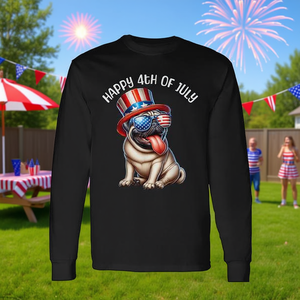 Camiseta de manga larga con diseño de perro patriótico del 4 de julio - Product Image 3