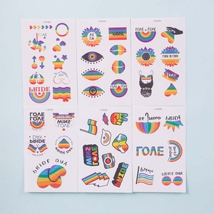 WE06 6 Hojas por Bolsa, Tatuajes Temporales Impermeables para Desfiles, Bandera del Orgullo Gay, Amor Gay, Dí<span class=keywords><strong>a</strong></span> del Orgullo, Adhesivos para Cara y Cuerpo - Product Image 4