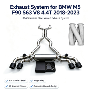 ท่อไอเสีย Catback แบบตรงรุ่นสำหรับ BMW M5 F90 4.4T ปี 2018-2023  วัสดุสแตนเลส พร้อมระบบวาล์วควบคุมเสียงและรีโมทคอนโทรล - Product Image 1
