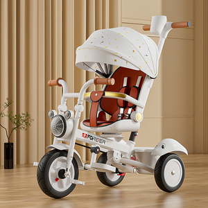 Cheap Children Push <strong>Handle</strong> <strong>With</strong> <strong>Parental</strong> Control Baby Kids 4in1 Tricycle Bike Ride on <strong>Trike</strong> - Product Image 2