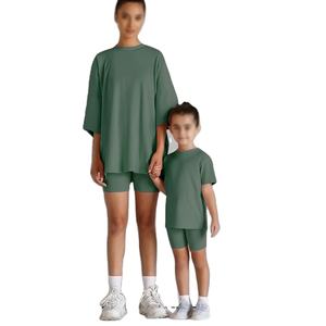 Tenues assorties maman et moi, vêtements pour fillette, ensembles de shorts de cyclisme pour filles, été 2022 - Product Image 5