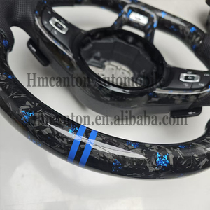 Volant de direction en cuir perforé en fibre de carbone forgée, pratique et en promotion, pour Volkswagen Golf 7.5 GTI - Product Image 5