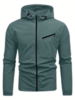 Blouson Bomber Homme Léger et Fin Personnalisable avec Logo, Imperméable et Coupe-Vent, Entièrement Zippé, à Capuche, Idéal pour l'Hiver et l'Automne, Style Décontracté ou de Travail