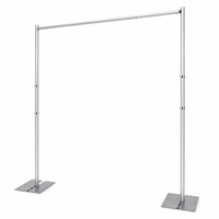 Arche en aluminium robuste et portable de 3 m x 3 m, argentée, écologique, pour présentoir, décoration de fond pour mariages, fêtes et événements, réglable