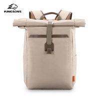 Sac à dos scolaire Kingsons imperméable à enroulement, en RPET recyclé, 20L, pour ordinateur portable et livres, pour étudiants, logo personnalisé, OEM, vente en gros