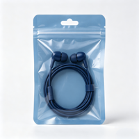 Pochette transparente à trois soudures latérales avec languette de suspension, sac en plastique multicolore pour l'emballage d'accessoires d'écouteurs filaires