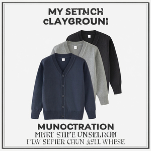 <span class=keywords><strong>Cardigan</strong></span> tricoté à col en V d'automne pour garçons filles veste à manches longues transfrontalière en moyennes grandes tailles disponibles pour le printemps automne - Product Image 3